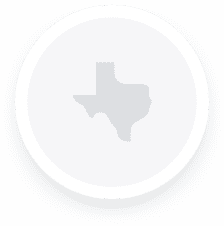 La forma de Texas de color gris sobre un círculo gris
